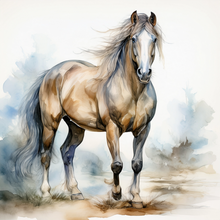 Load image into Gallery viewer, "Equine Essence" - watercolour and line drawing