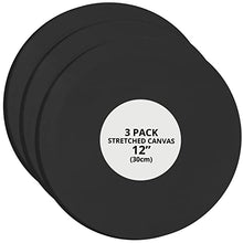 Load image into Gallery viewer, Black Round Blank Canvas (3 Pack) - 30cm (12 inches) - art materials