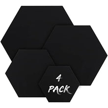Load image into Gallery viewer, Black Hexagon Canvas Set (4 Pack) - 4 Assorted Sizes - art materials