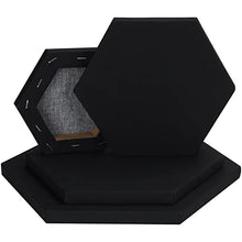 Load image into Gallery viewer, Black Hexagon Canvas Set (4 Pack) - 4 Assorted Sizes - art materials