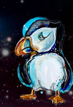 Load image into Gallery viewer, Crazy Puffin - Print of original Alcohol Ink Painting