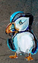 Load image into Gallery viewer, Crazy Puffin - Print of original Alcohol Ink Painting