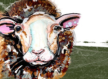 Load image into Gallery viewer, Irish Sheep - Print of original Alcohol Ink Painting