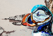 Load image into Gallery viewer, Atlantic Puffin - Print of original Alcohol Ink Painting