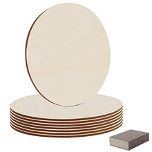 Load image into Gallery viewer, Wooden Unfinished Round Circles & Sanding Block (8 Pack) - 30cm - art materials