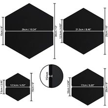 Load image into Gallery viewer, Black Hexagon Canvas Set (4 Pack) - 4 Assorted Sizes - art materials