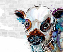 Load image into Gallery viewer, Artistic Cow - Print of original Alcohol Ink Painting