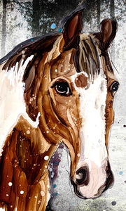 Lovely horse   - Print of original Alcohol Ink Painting