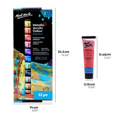 Load image into Gallery viewer, Mont Marte Premium Metallic Acrylic Paint Set, 12 x 36ml - art materials