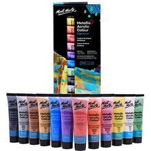Load image into Gallery viewer, Mont Marte Premium Metallic Acrylic Paint Set, 12 x 36ml - art materials