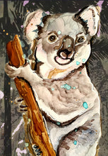 Load image into Gallery viewer, Happy koala - Print of original Alcohol Ink Painting