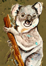 Load image into Gallery viewer, Happy koala - Print of original Alcohol Ink Painting