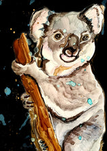 Load image into Gallery viewer, Happy koala - Print of original Alcohol Ink Painting