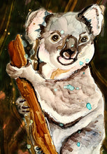 Load image into Gallery viewer, Happy koala - Print of original Alcohol Ink Painting