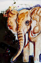 Load image into Gallery viewer, Friendly Elephant - Print of original Alcohol Ink Painting