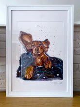 Load image into Gallery viewer, Unique original custom art painting of beloved pets - 40/50 art size