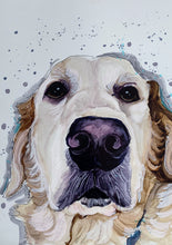 Load image into Gallery viewer, Unique original custom art painting of beloved pets - A3 art size