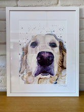 Load image into Gallery viewer, Unique original custom art painting of beloved pets - A3 art size