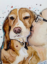 Load image into Gallery viewer, Unique original custom art painting of beloved pets - A4 art size