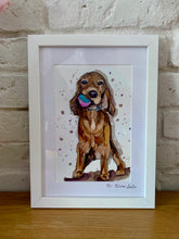 Load image into Gallery viewer, Unique original custom art painting of beloved pets - A5 art size