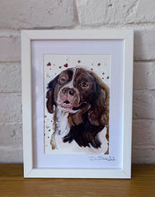 Load image into Gallery viewer, Unique original custom art painting of beloved pets - A5 art size