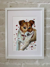 Load image into Gallery viewer, Unique original custom art painting of beloved pets - A4 art size