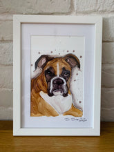 Load image into Gallery viewer, Unique original custom art painting of beloved pets - A5 art size