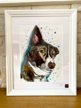 Load image into Gallery viewer, Unique original custom art painting of beloved pets - A3 art size