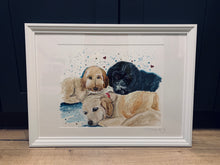 Load image into Gallery viewer, Unique original custom art painting of beloved pets - 40/50 art size