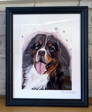 Load image into Gallery viewer, Unique original custom art painting of beloved pets - A3 art size