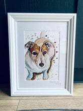 Load image into Gallery viewer, Unique original custom art painting of beloved pets - A4 art size
