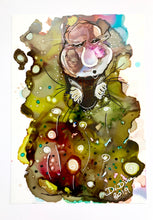 Load image into Gallery viewer, Hidden gnome - Alcohol Ink Painting on Yupo Paper