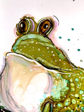 Load image into Gallery viewer, Happy frog - Alcohol Ink Painting on Yupo Paper
