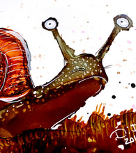 Load image into Gallery viewer, A hesitant snail - Alcohol Ink Painting on Yupo Paper