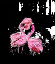 Load image into Gallery viewer, Love flamingos - Print of original Alcohol Ink Painting