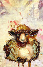 Load image into Gallery viewer, Whimsical sheep - Print of original Alcohol Ink Painting