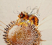 Load image into Gallery viewer, Enchanted bee - Print of original Alcohol Ink Painting