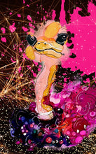Load image into Gallery viewer, Colourful ostrich - Print of original Alcohol Ink Painting
