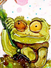 Load image into Gallery viewer, Crazy frog - Alcohol Ink Painting on Yupo Paper