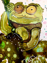 Load image into Gallery viewer, Crazy frog - Alcohol Ink Painting on Yupo Paper