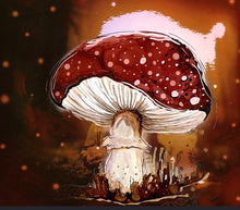 Load image into Gallery viewer, Mysterious toadstool - Print of original Alcohol Ink Painting