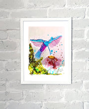 Load image into Gallery viewer, Pretty humming-bird - Alcohol Ink Painting on Yupo Paper