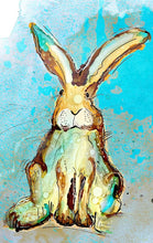 Load image into Gallery viewer, Funny bunny - Print of original Alcohol Ink Painting