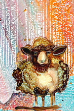 Load image into Gallery viewer, Whimsical sheep - Print of original Alcohol Ink Painting