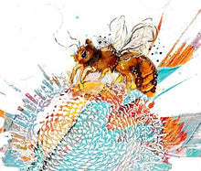 Load image into Gallery viewer, Enchanted bee - Print of original Alcohol Ink Painting