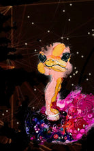 Load image into Gallery viewer, Colourful ostrich - Print of original Alcohol Ink Painting
