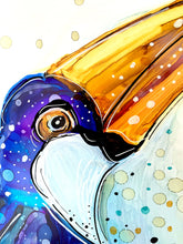 Load image into Gallery viewer, Guinness time? Let's ask the toucan - Alcohol Ink Painting on Yupo Paper