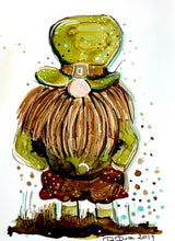 Load image into Gallery viewer, Irish Leprechaun - Alcohol Ink Painting on Yupo Paper