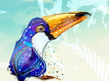Load image into Gallery viewer, Guinness time? Let's ask the toucan - Print of original Alcohol Ink Painting