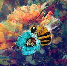 Load image into Gallery viewer, Working bee - Print of original Alcohol Ink Painting